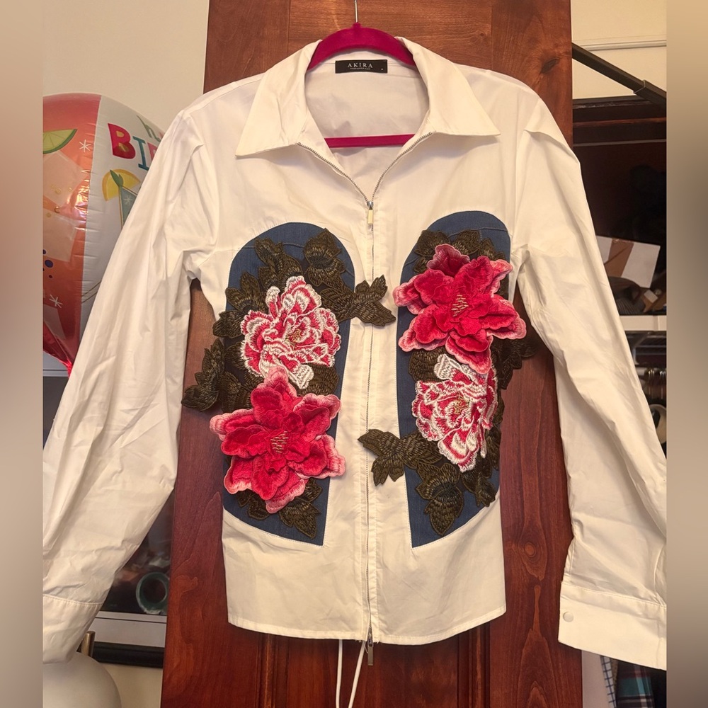 Gorgeous 3d floral corset top